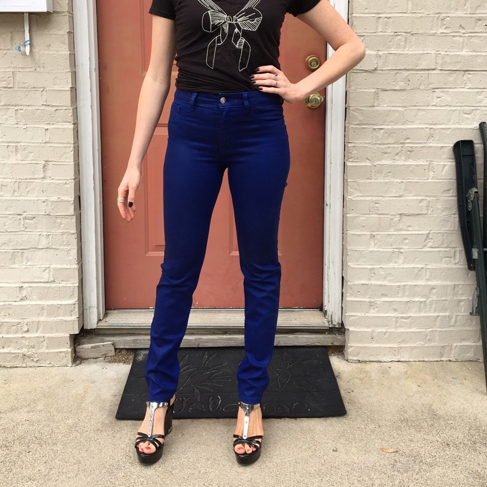 Waxy Royal blue skinny pants